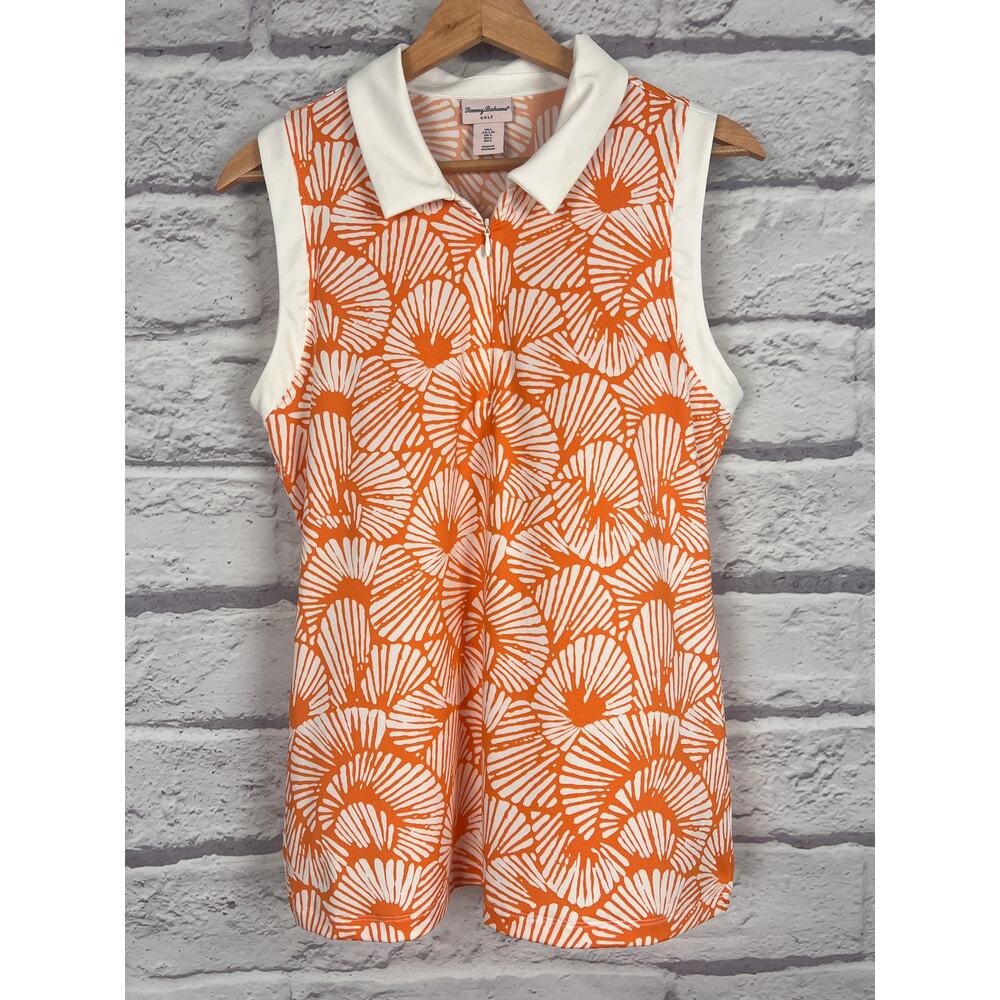Tommy Bahama Womens L Coastal Preppy Tropical Golf Lot 2 Sleeveless Polo Tops - Picture 3 of 12